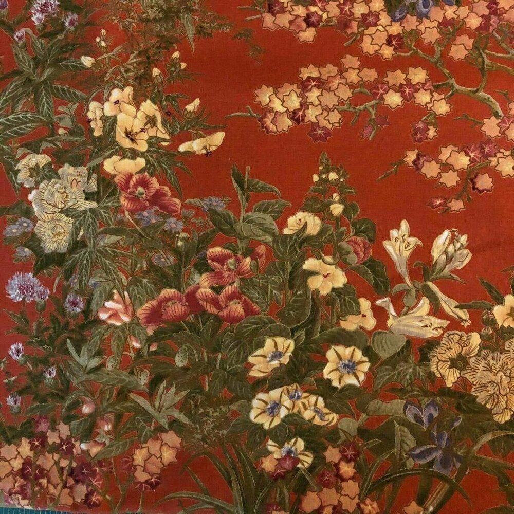 1 2/3 Yards Rich Asian Floral - Momoyama - Moda - COTTON FABRIC QUILT #017
